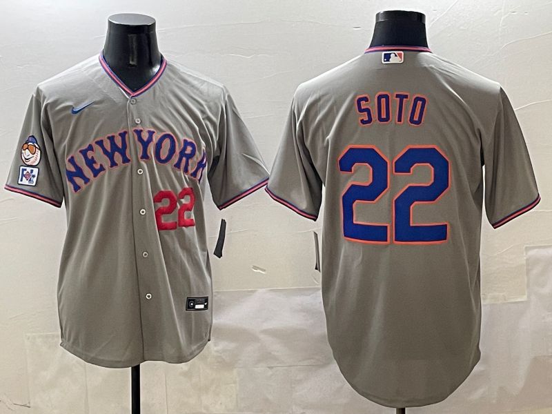 Men New York Mets #22 Soto Grey Second generation 2025 Nike MLB Jersey style 9